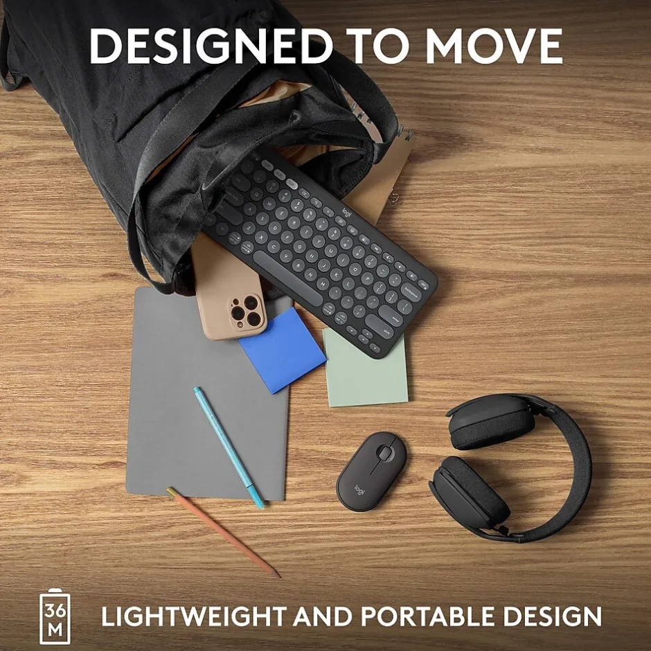 Logitech Pebble Keys 2 K380S Wireless Ergonomic Keyboard, Black (920-011775)* Ergonomic Keyboards