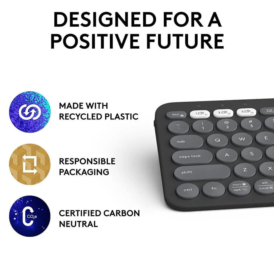 Logitech Pebble Keys 2 K380S Wireless Ergonomic Keyboard, Black (920-011775)* Ergonomic Keyboards