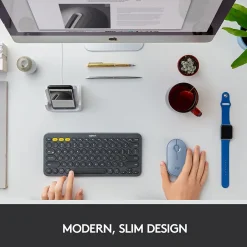 Logitech Pebble M350 Wireless Ambidextrous Optical Mouse, Blue Gray (910-005773)* Mice