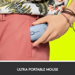 Logitech Pebble M350 Wireless Ambidextrous Optical Mouse, Blue Gray (910-005773)* Mice