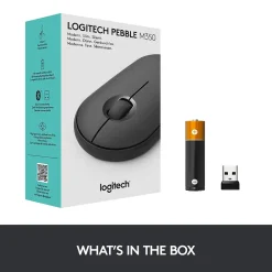 Logitech Pebble M350 Wireless Ambidextrous Optical USB Mouse, Graphite (910-005743)* Mice