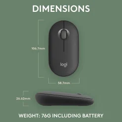 Logitech Pebble Mouse 2 M350s Wireless Ambidextrous Optical Mouse, (910-007024)* Mice