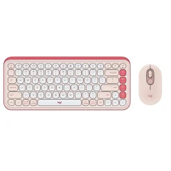 Logitech POP Icon Wireless Keyboard and Optical Mouse Combo, Rose and Off-White (920-013105)* Ergonomic Keyboard & Mouse Sets