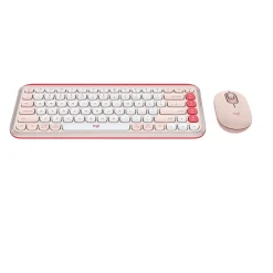 Logitech POP Icon Wireless Keyboard and Optical Mouse Combo, Rose and Off-White (920-013105)* Ergonomic Keyboard & Mouse Sets