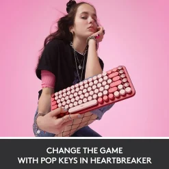 Logitech POP Keys Wireless Bluetooth Mechanical Keyboard, Heartbreaker (920-010709)* Keyboards