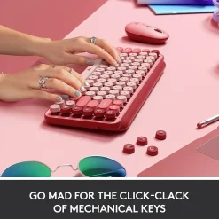 Logitech POP Keys Wireless Bluetooth Mechanical Keyboard, Heartbreaker (920-010709)* Keyboards