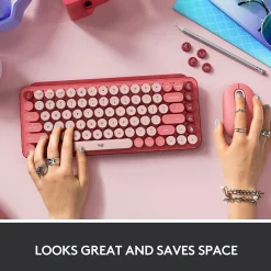Logitech POP Keys Wireless Bluetooth Mechanical Keyboard, Heartbreaker (920-010709)* Keyboards