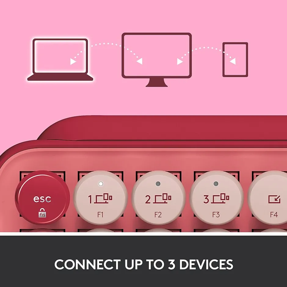 Logitech POP Keys Wireless Bluetooth Mechanical Keyboard, Heartbreaker (920-010709)* Keyboards