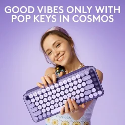 Logitech POP Keys Wireless Mechanical Keyboard, Cosmos (920-011233)* Keyboards