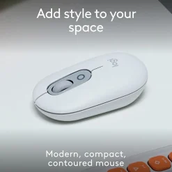 Logitech POP Wireless Ambidextrous Optical Mouse, Off-white (910-007408)* Mice
