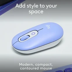 Logitech POP Wireless Ambidextrous Optical Mouse, Lilac (910-007410)* Mice