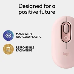 Logitech POP Wireless Ambidextrous Optical Mouse, Rose (910-007409)* Mice