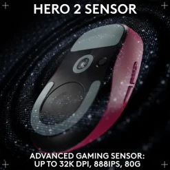 Logitech PRO X SUPERLIGHT 2 DEX Wireless Ergonomic Asymmetrical Optical USB Gaming Mouse, Pink (910-007371)* Ergonomic Mice