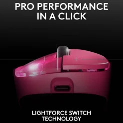 Logitech PRO X SUPERLIGHT 2 DEX Wireless Ergonomic Asymmetrical Optical USB Gaming Mouse, Pink (910-007371)* Ergonomic Mice