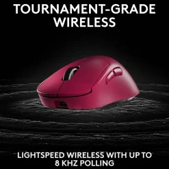 Logitech PRO X SUPERLIGHT 2 DEX Wireless Ergonomic Asymmetrical Optical USB Gaming Mouse, Pink (910-007371)* Ergonomic Mice