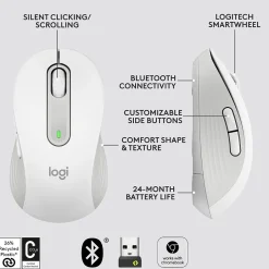 Logitech Signature M650 Wireless Optical USB Mouse, Off-White (910-006252)* Ergonomic Mice