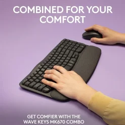 Logitech Wave Keys/Signature MK670/M550 L Wireless Ergonomic Keyboard & Optical Mouse Combo, Graphite (920-012059)* Ergonomic Keyboard & Mouse Sets