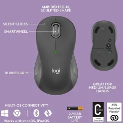 Logitech Wave Keys/Signature MK670/M550 L Wireless Ergonomic Keyboard & Optical Mouse Combo, Graphite (920-012059)* Ergonomic Keyboard & Mouse Sets