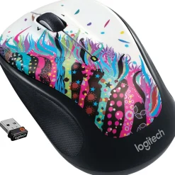 Logitech Wireless Ambidextrous Optical USB Mouse, Black (910-006828/3803)* Ergonomic Mice