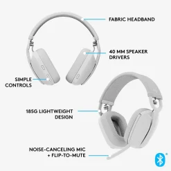 Logitech Zone Vibe 100 Wireless Noise Canceling Bluetooth, (981-001257)* Headsets