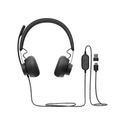 Logitech Zone Wired Noise Canceling Stereo Computer Headset, Over-the-Head, Graphite (981-000876)* Headsets