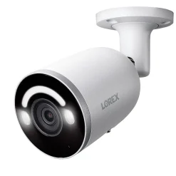 Security Cameras & Systems<Lorex Fusion 4K 8.0-MP 16-Camera-Capable 4-TB NVR System with 8 IP Smart-Deterrence Bullet Cameras, White (N864A64B-8AB8)