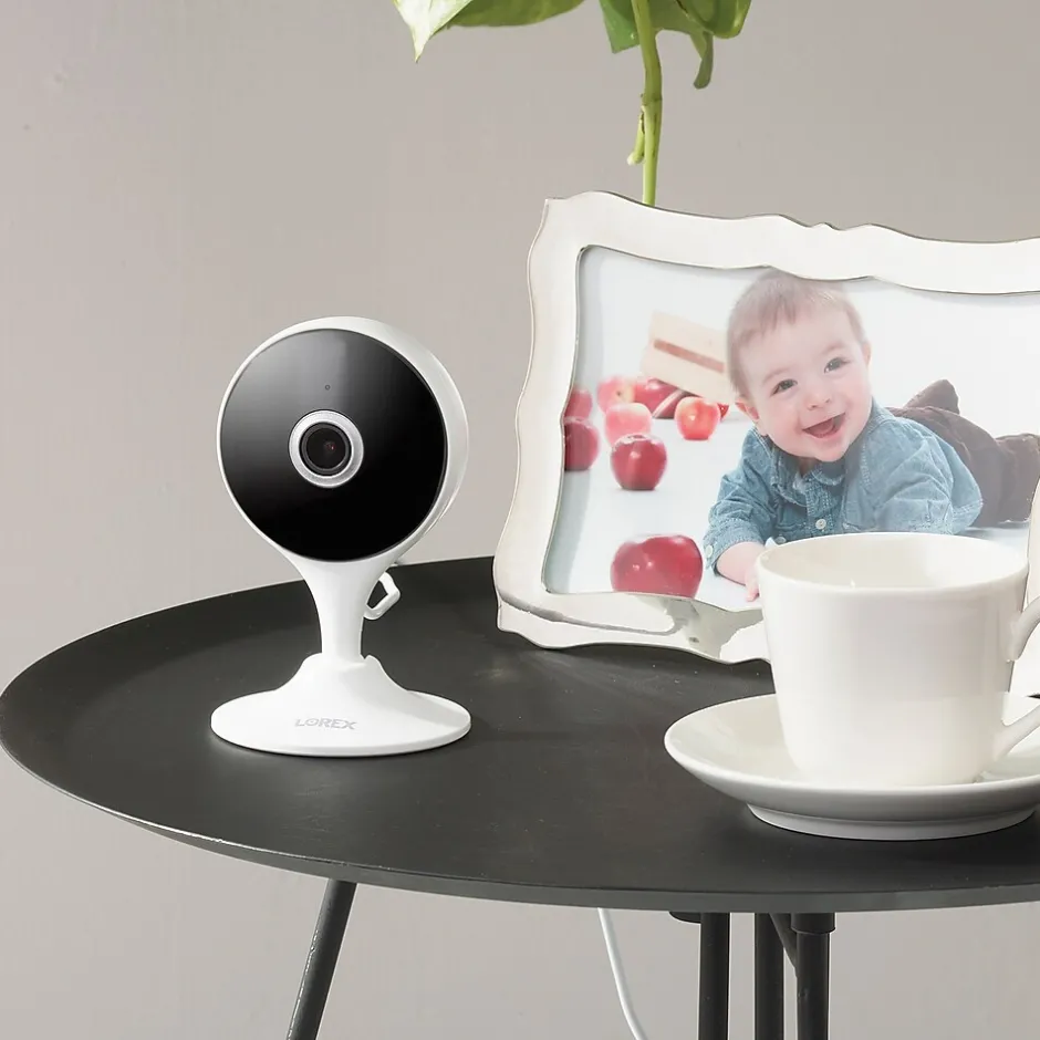 Security Cameras & Systems<Lorex 2K QHD Indoor Wi-Fi Smart Security Camera with Person Detection, White (W461ASC-E)