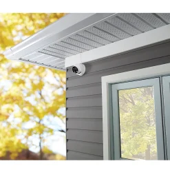 Security Cameras & Systems<Lorex 4K Ultra HD Indoor/Outdoor Add-on IP Dome Security Camera with Smart Deterrence Plus, White (E893DD-E)