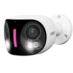 Security Cameras & Systems<Lorex Wi-Fi 4K Dual-Lens Smart Security Camera with Smart Security Lighting, White (W891UAD-E)