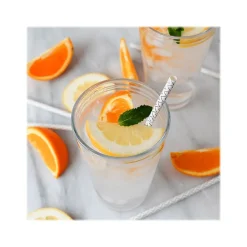 Filters, Stirrers & Straws<LunchSkins Blue Chevron Paper Straw, 50/Box (860000894432)