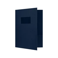 LUX 9 x 12 Presentation Folders, Two Pocket w/ Front Cover Window, Dark Blue Linen, 250/Pack (SF102DDBLU10025) Online