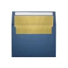 LUX A7 Foil Lined Invitation Envelopes (5 1/4 x 7 1/4) 50/Box, Navy w/Gold Lining (FLNV4880-04-50)* Business