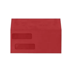 LUX Double Window Invoice Envelopes, Ruby Red, 4-1/8 x 9-1/8", 50/Pack* Security Tinted