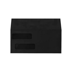 LUX Invoice Double Window Envelopes, Midnight Black 4 1/8 x 9 1/2 inch 1000/Pack* Security Tinted