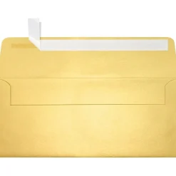 LUX 80lbs. 4 1/8" x 9 1/2" #10 Square Flap Envelopes, Gold Metallic, 500/BX* Security Tinted