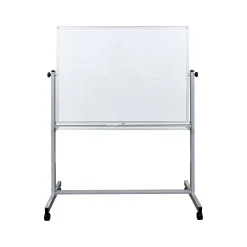 Hot Dry-Erase Mobile Combination Ghost Grid/Whiteboard, Aluminum Frame, 36" x 48" (MB4836LB) Dry Erase