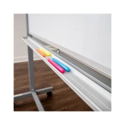 Hot Dry-Erase Mobile Combination Ghost Grid/Whiteboard, Aluminum Frame, 36