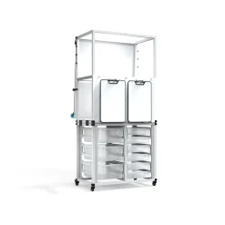 Discount Dry-Erase Mobile Modular Teacher Whiteboard with Storage, Steel Frame, 36" x 32" (MBSRWSTN) Dry Erase