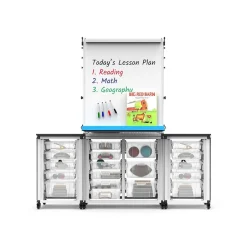 Discount Dry-Erase Mobile Modular Teacher Whiteboard with Storage, Steel Frame, 36