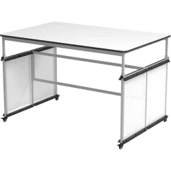 Discount 32"-38"H Adjustable Standing Modular Makerspace and Science Lab Table, White (DTTB001) Standing Desks