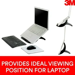 3M Adjustable Laptop Stand, Black, 3 in. Vertical Height Adjustment, Non-Skid Base (LX550)