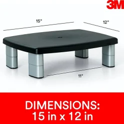3M Adjustable Monitor Stand, Holds up to 80 lbs. Height Adjustable From 1 in. to 5 7/8 in. (MS80B)* Monitor Mounts & Stands