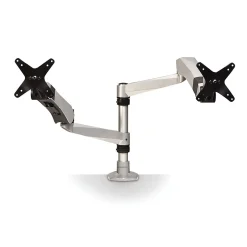 3M ™ Dual Monitor Arm, Grab Monitor to Adjust Height, Tilt, Swivel, Rotate, Holds Monitors Up to 20 lbs. and ≤27