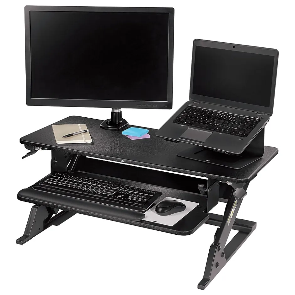 3M Dual-Swivel Monitor Arm, Up to 24" Monitor, Holds Up to 30 lbs., Black (MA140MB)* Monitor Mounts & Stands