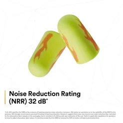 Ear Protection<E-A-R 3M soft Yellow Neon Blasts Earplugs, Uncorded, Poly Bag, Regular Size, 200 Pairs/Case (312-1252)