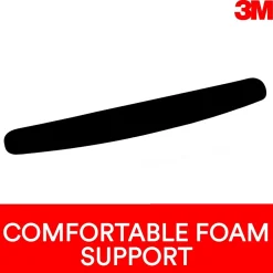 3M ™ Foam Wrist Rest for Keyboards, Black, Durable Fabric Cover, Anti-microbial Product Protection (WR209MB)* Ergonomic Wrist Rests