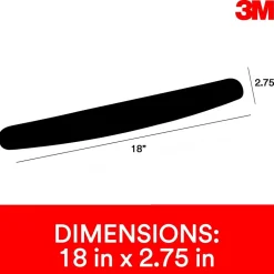 3M ™ Foam Wrist Rest for Keyboards, Black, Durable Fabric Cover, Anti-microbial Product Protection (WR209MB)* Ergonomic Wrist Rests