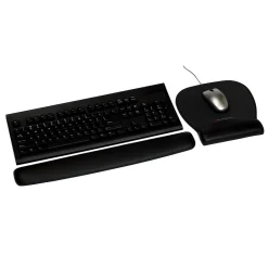 3M ™ Foam Wrist Rest for Keyboards, Black, Durable Fabric Cover, Anti-microbial Product Protection (WR209MB)* Ergonomic Wrist Rests
