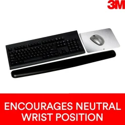 3M ™ Gel Wrist Rest for Keyboard and Mouse, Black, Easy Clean Cover, Anti-microbial Product Protection (WR340LE)* Ergonomic Wrist Rests