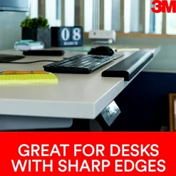 3M ™ Gel Wrist Rest for Standing Desks, Non-Slip Back, Black (WR200B)* Ergonomic Wrist Rests